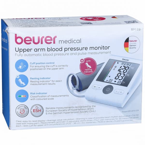 Beurer Medical Upper Arm Blood Pressure Monitor (Model - BM28) Device 7.9 x 12 x 15.6 cm