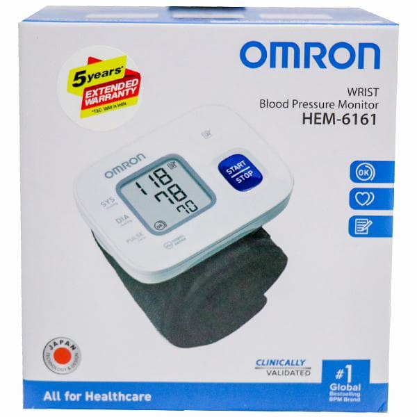 Omron Wrist Automatic Blood Pressure Monitor HEM 6161 84 x 62 x 21 mm
