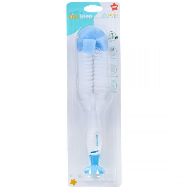 1st Step Bottle & Nipple Brush with Suction Base 0M+ ST-1135BL Blue