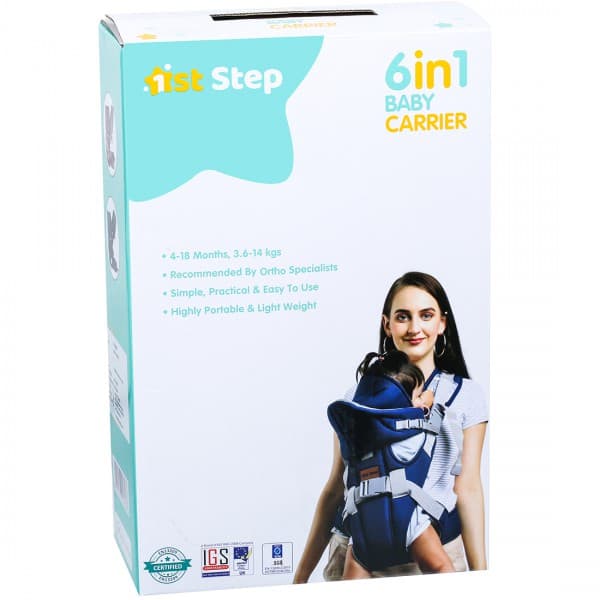 1st Step 6 in 1 Baby Carrier (4-18 months) ST-3004RS Midnight Blue & Black
