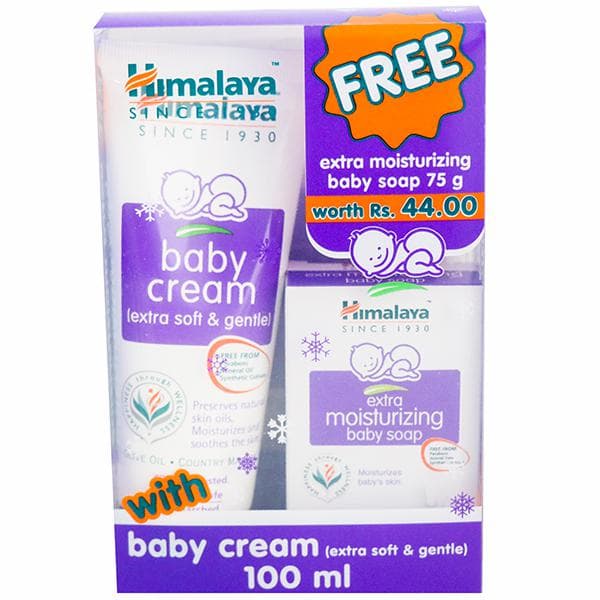 Himalaya Baby Cream (Free Himalaya Extra Moisturizing Baby Soap 75 g) 100 ml