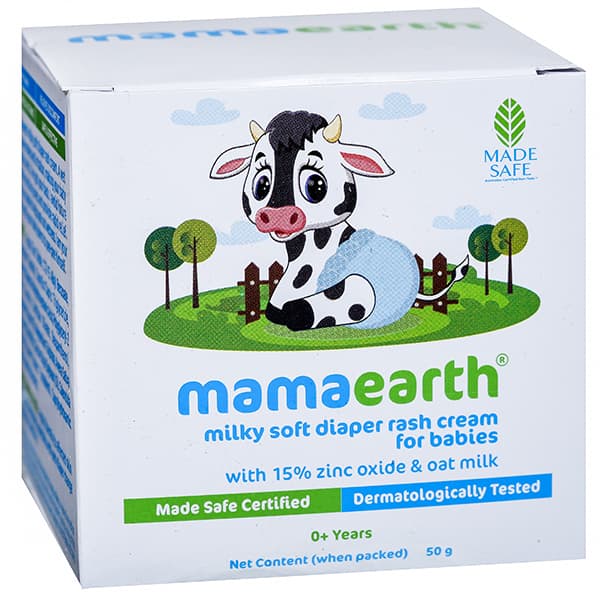 Mamaearth Milky Soft Diaper Rash Cream for Babies with 15% Zinc Oxide & Oat Milk 0+ Years 50 g