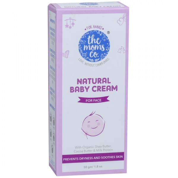 The Moms Co. Natural Baby Cream for Face with Organic Shea Butter, Cocoa Butter & Milk Protein 50 g