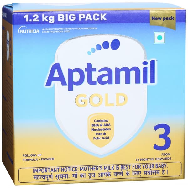 Aptamil Gold Stage 3 Follow Up Formula Powder from 12 Months Onwards Refill 3 x 400 g