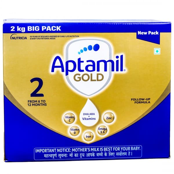 Aptamil Gold Stage 2 Follow Up Formula Powder From 6 To 12 Months Refill 5 x 400 g