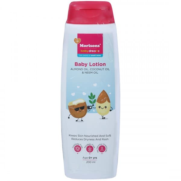 Morisons Baby Lotion with Almond Oil, Coconut Oil & Neem Oil 0+ yrs 200 ml