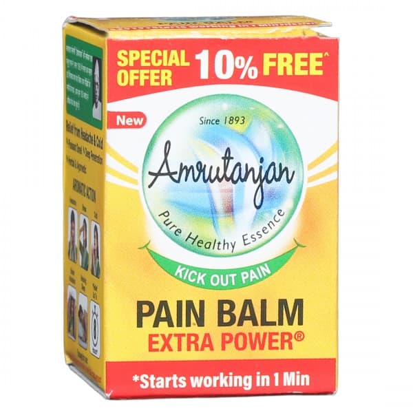 Amrutanjan Extra Power Yellow Pain Balm (10% Free) 8 ml