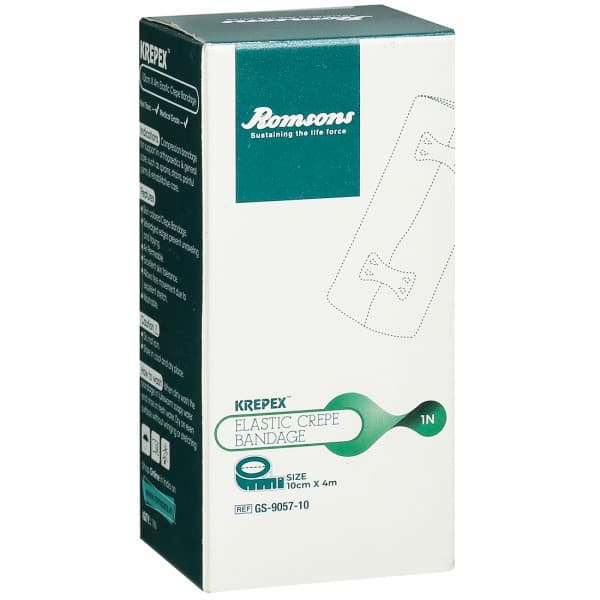 Krepex Elastic Crepe Bandage (Romsons) 10 cm x 4 m