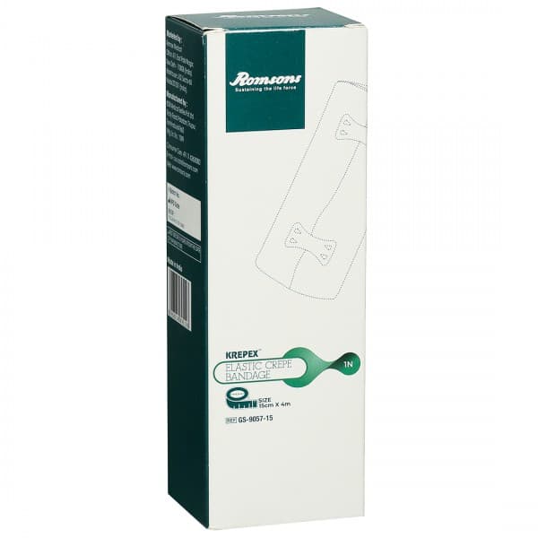 Krepex Elastic Crepe Bandage (Romsons) 15 cm x 4 m