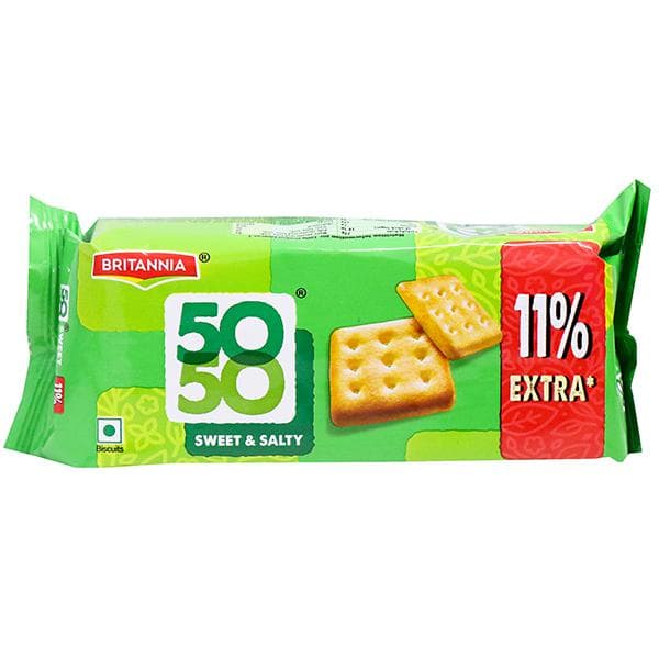 Britannia 50-50 Sweet And Salty Biscuits (Free 11% Extra) 76 g