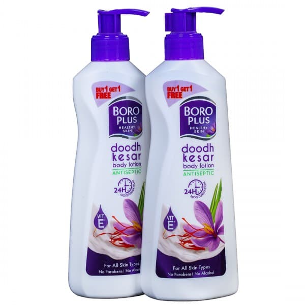 BoroPlus Ayurvedic Doodh Kesar Body Lotion (Buy 1 Get 1 Free) 400 ml