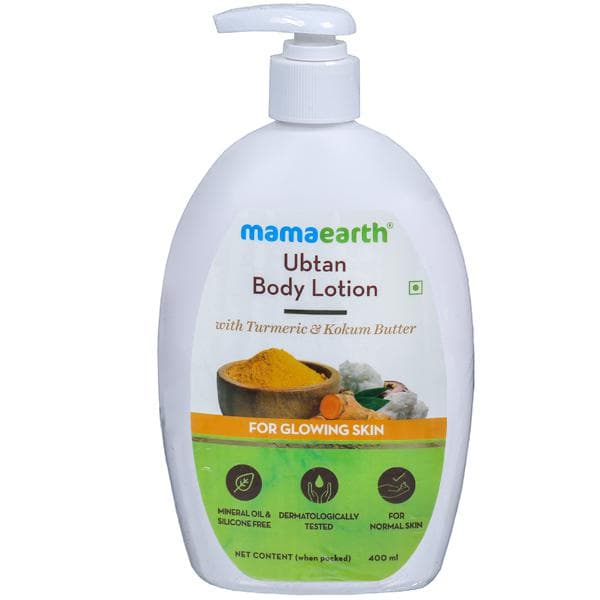 Mamaearth Ubtan Body Lotion with Turmeric & Kokum Butter for Glowing Skin 400 ml