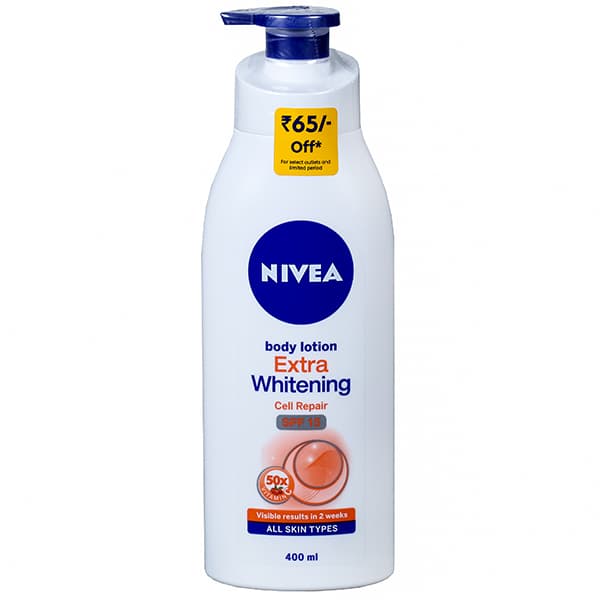 Nivea Extra Whitening Cell Repair Spf 15 Body Lotion (RS 65 Off) 400 ml
