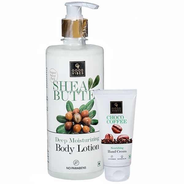 Good Vibes Shea Butter Deep Moisturizing Body Lotion (Free Good Vibes Choco Coffee Hand Cream 50 g) 500 ml