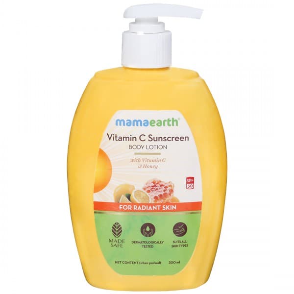Mamaearth Vitamin C Suncereen Body Lotion with Vitamin C & Honey for Radiant Skin 300 ml