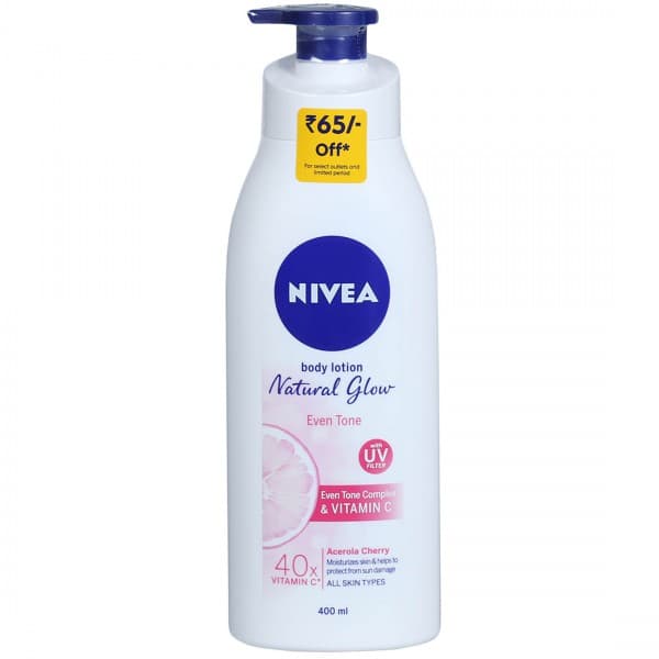 Nivea Natural Glow Even Tone with UV Filter 40x Vitamin C Body Lotion (Rs 65 off) 400 ml