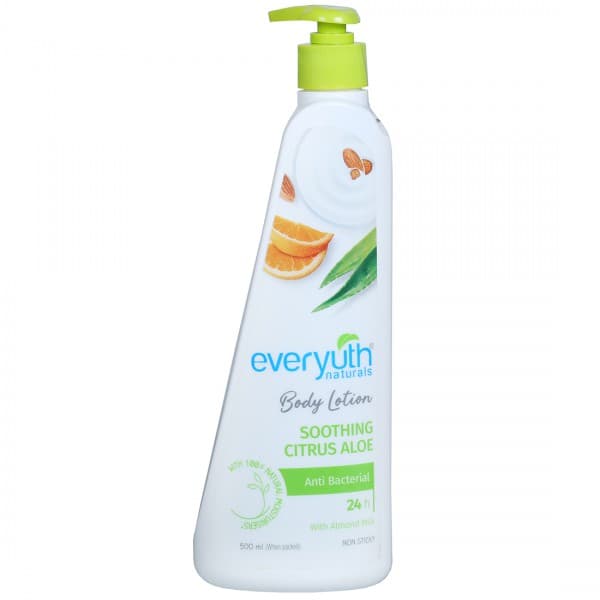 Everyuth Naturals Body Lotion Soothing Citrus Aloe Anti Bacterial 24h with Almond Milk 500 ml