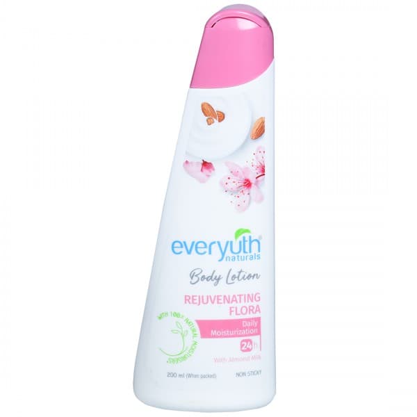 Everyuth Naturals Body Lotion Rejuvenating Flora Daily Moisturization 24h with Almond Milk 200 ml