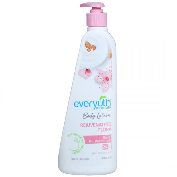 Everyuth Naturals Body Lotion Rejuvenating Flora Daily Moisturization 24h with Almond Milk 500 ml