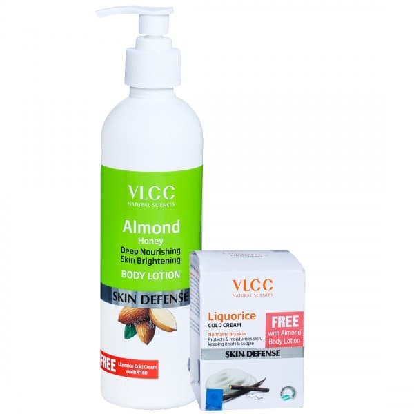 Vlcc Almond Honey Deep Nourishing & Skin Brightening Body Lotion (Free Vlcc Liquorice Cold Cream50g) 350 ml