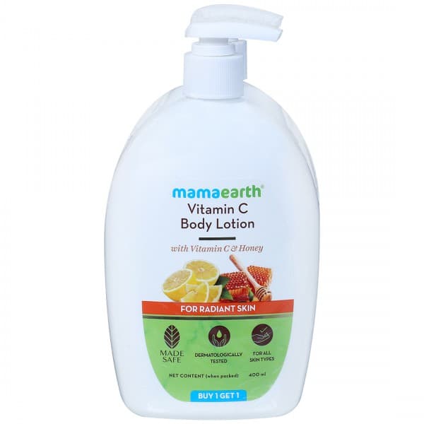 Mamaearth Vitamin C Body Lotion with Vitamin C & Honey for Radiant Skin (Buy 1 Get 1 Free) 2 x 400 ml