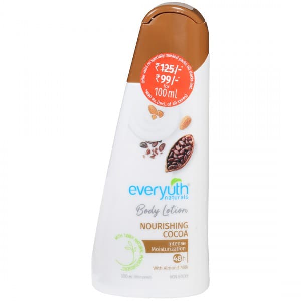 Everyuth Naturals Body Lotion Nourishing Cocoa Intense Moisturization 48h with Almond Milk (Rs 26 Off) 100 ml