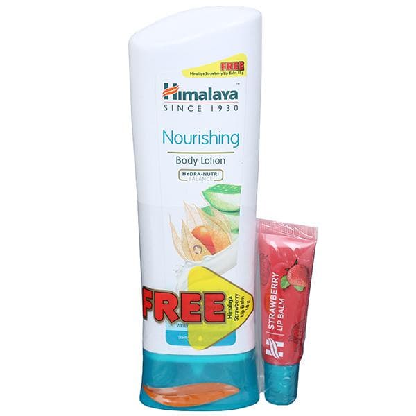Himalaya Nourishing Aloe Vera & Winter Cherry Body Lotion (Free Himalaya Lip Balm 10 g) 200 ml