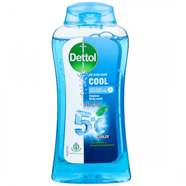 Dettol Cool Feel up to 5°C Cooler Hygiene Body Wash with Menthol & Eucalyptus Fragrance 250 ml