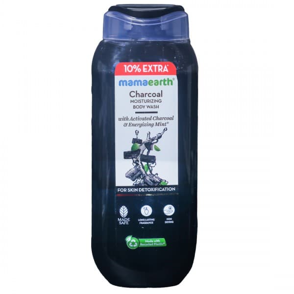 Mamaearth Charcoal Moisturizing Body Wash with Activated Charcoal & Energizing Mint (10% Extra) 250 ml