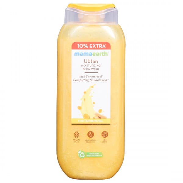 Mamaearth Ubtan Moisturizing Body Wash with Turmeric & Comforting Sandalwood for Tan Removal (10% Extra) 250 ml