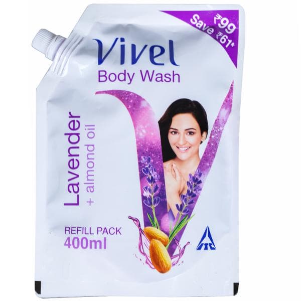 Vivel Lavender + Almond Oil Body Wash Refill (Save Rs 61) 400 ml