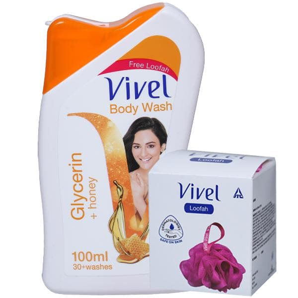 Vivel Glycerin + Honey Body Wash (Free Loofah) 100 ml