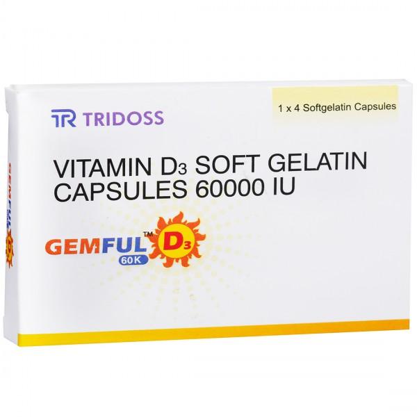 Gemful D3 60K Softgelatin Capsule (4 Cap)