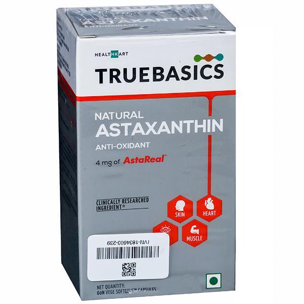 Truebasics Natural Astaxanthin 60 Vege Softgel Capsules