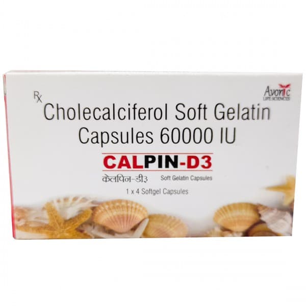 Calpin D3 60000 IU Soft Gelatin Capsule (4 Cap)