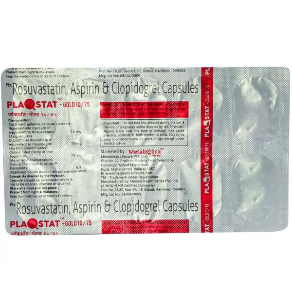 Plaqstat Gold 10/75 mg Capsule (10 Cap)
