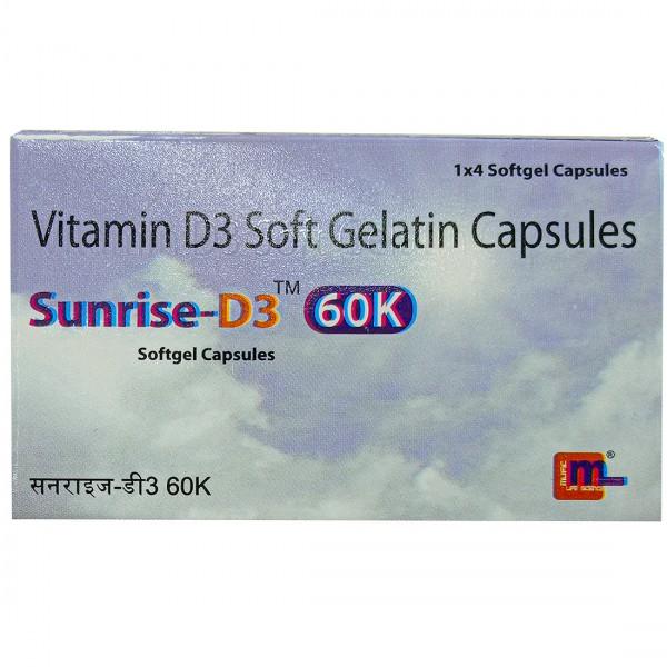 Sunrise D3 60K Softgel Capsule (4 Cap)