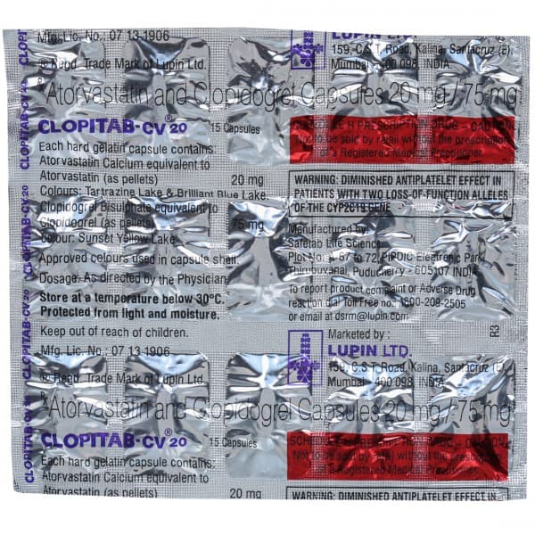 Clopitab CV 20 mg Capsule (15 Cap)
