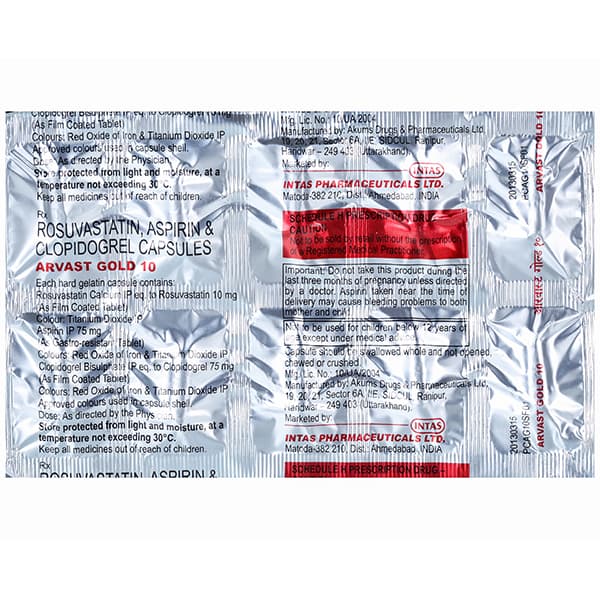 Arvast Gold 10 mg Capsule (10 Cap)