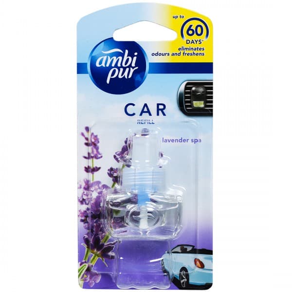 Ambipur Car Vent Perfume Car Air Freshener Lavender Spa Refill 7.5 ml