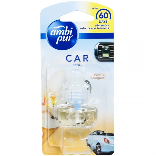 Ambipur Car Vent Perfume Car Air Freshener Vanilla Bouquet Refill 7.5 ml