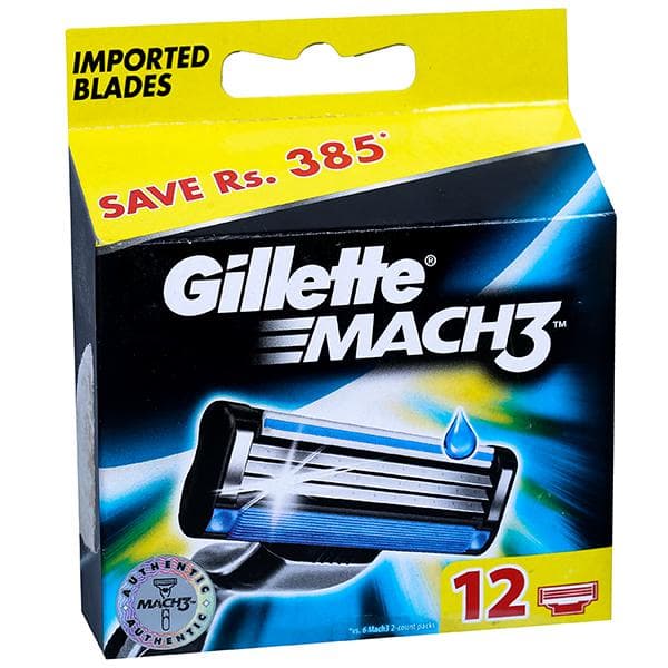 Gillette Mach 3 Cartridges (Save Rs. 385) Pack Of 12