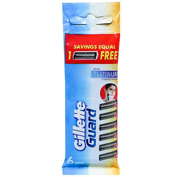 Gillette Guard Cartridges With Platinum Coated Blades Pack Of 6