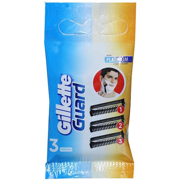 Gillette Guard Cartridges With Platinum Coated Blades Pack Of 3