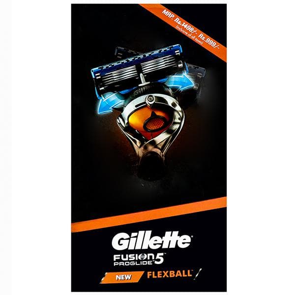 Gillette Fusion 5 Proglide Combo (Flexball Razor & Power Cartridges Pack of 4)