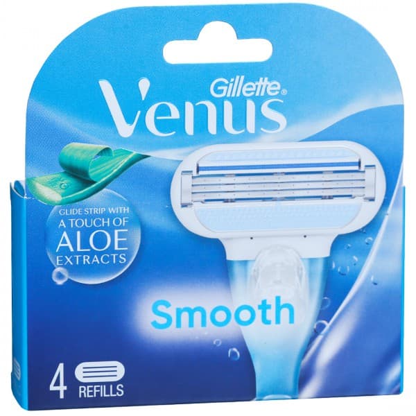 Gillette Venus Smooth Glide Strip with Aloe Extracts Cartridges Pack Of 4