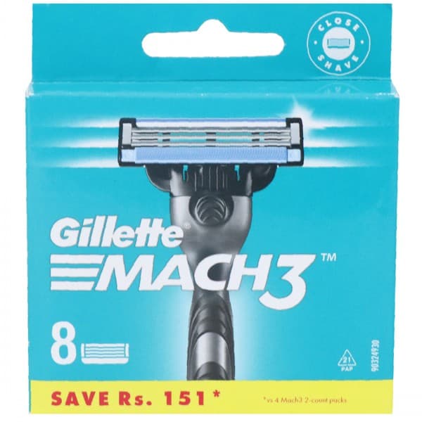 Gillette Mach 3 Cartridges (Save Rs 151) Pack Of 8