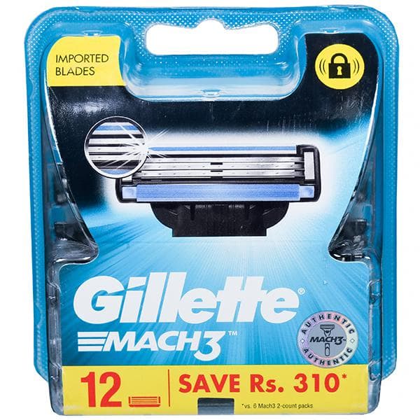 Gillette Mach 3 Cartridges (Save Rs. 310) Pack Of 12
