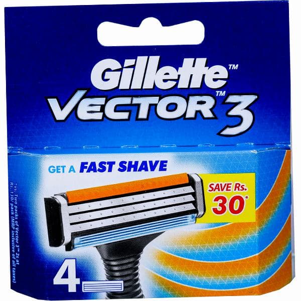 Gillette Vector 3 Cartridges (Save Rs 30) Pack Of 4