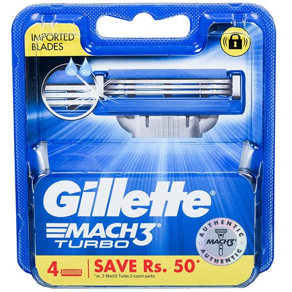 Gillette Mach 3 Turbo Cartridges (Save Rs. 50) Pack Of 4